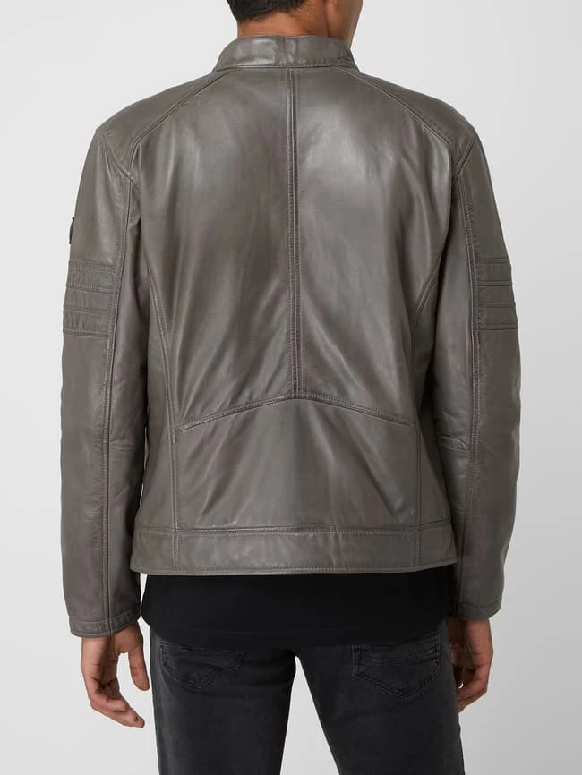 Billig ❤️ Strellson Lederjacke Aus Lammleder Modell 'Bexley' - Wattiert - Mittelgrau ❤️ 5 Billig ❤️ Strellson Lederjacke Aus Lammleder Modell 'Bexley' - Wattiert - Mittelgrau ❤️ – Bild 5