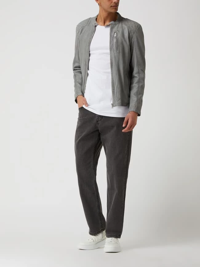 Am billigsten ? Freaky Nation Lederjacke Mit Stehkragen Modell 'Kiano' - Hellgrau ❤️ 1 Am billigsten ? Freaky Nation Lederjacke Mit Stehkragen Modell 'Kiano' - Hellgrau ❤️