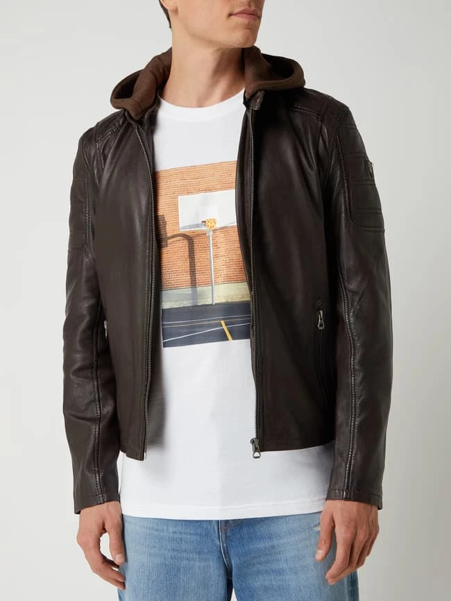 Bester Verkauf ? Gipsy Regular Fit Lederjacke Im Biker-Look Modell 'Rylo' - Dunkelbraun ? 4 Bester Verkauf ? Gipsy Regular Fit Lederjacke Im Biker-Look Modell 'Rylo' - Dunkelbraun ? – Bild 4