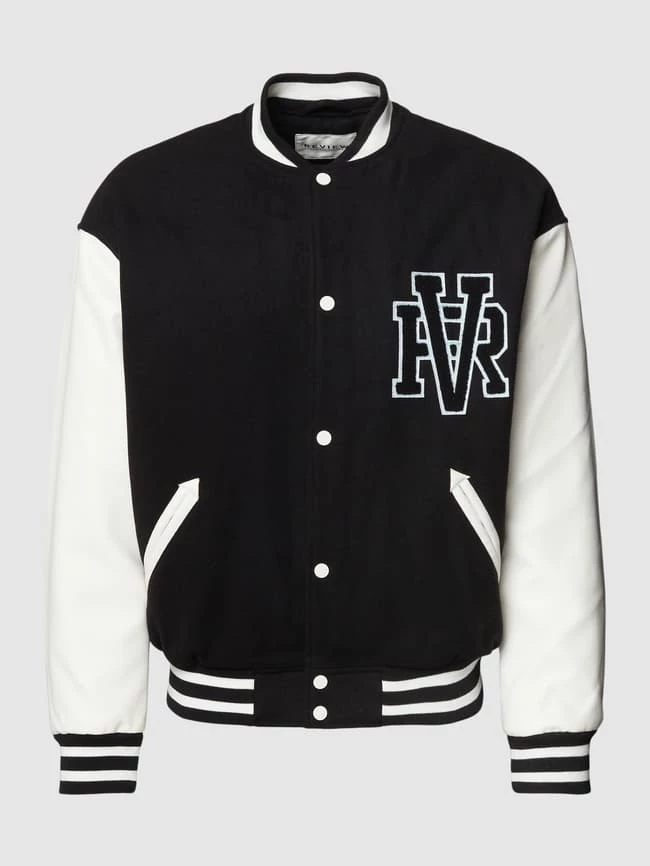 Bester Verkauf ⭐ REVIEW Collegejacke Mit Label-Patch - Schwarz ? 2 Bester Verkauf ⭐ REVIEW Collegejacke Mit Label-Patch - Schwarz ? – Bild 2