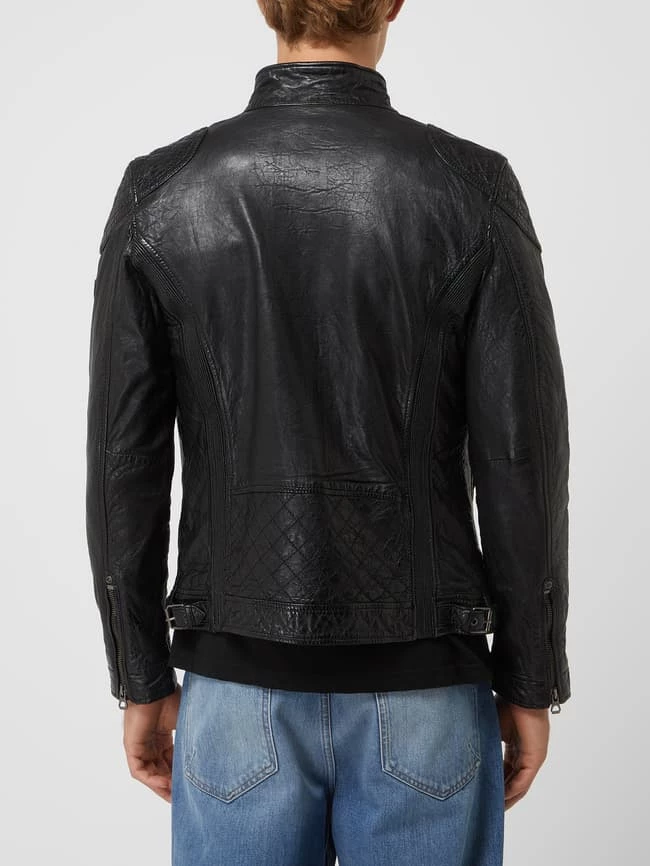 Neu ✨ Gipsy Slim Fit Lederjacke Mit Stehkragen Modell 'Darric' - Schwarz ? 5 Neu ✨ Gipsy Slim Fit Lederjacke Mit Stehkragen Modell 'Darric' - Schwarz ? – Bild 5