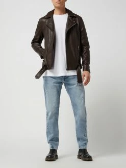 Neu ? YOUNG POETS SOCIETY Lederjacke Im Biker-Look Modell 'Joe' - Dunkelbraun ?