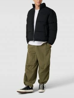 Großhandel ? REVIEW Steppjacke Mit Label-Stitching - Schwarz ✨