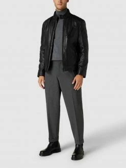 Schlussverkauf ✨ JOOP! ? Jeans Lederjacke Mit Schulterpolstern Modell 'Lima' - Schwarz ?